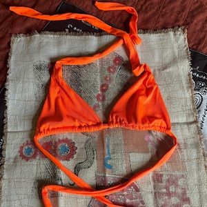 Neon orange bikini top